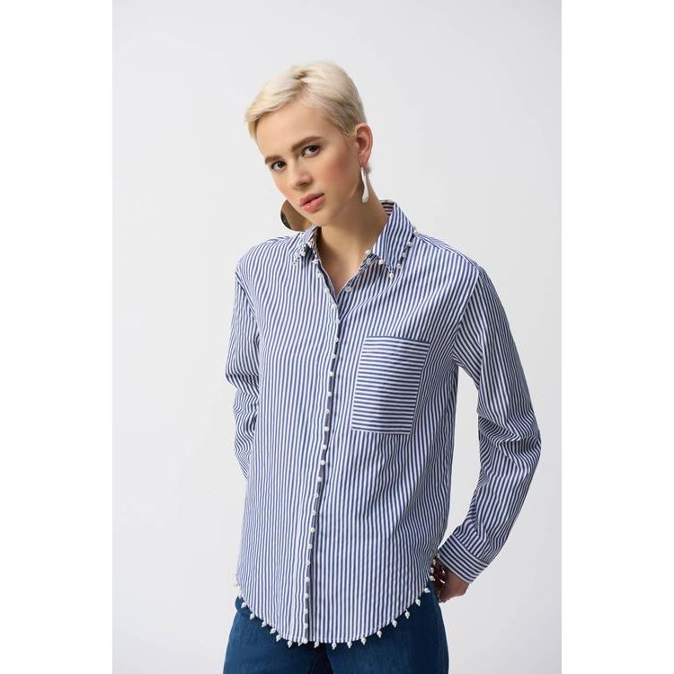 Joseph ribkoff - blouse - blauw - wit