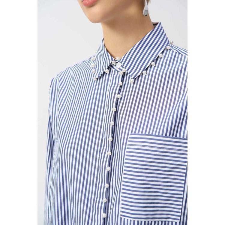 Joseph ribkoff - blouse - blauw - wit