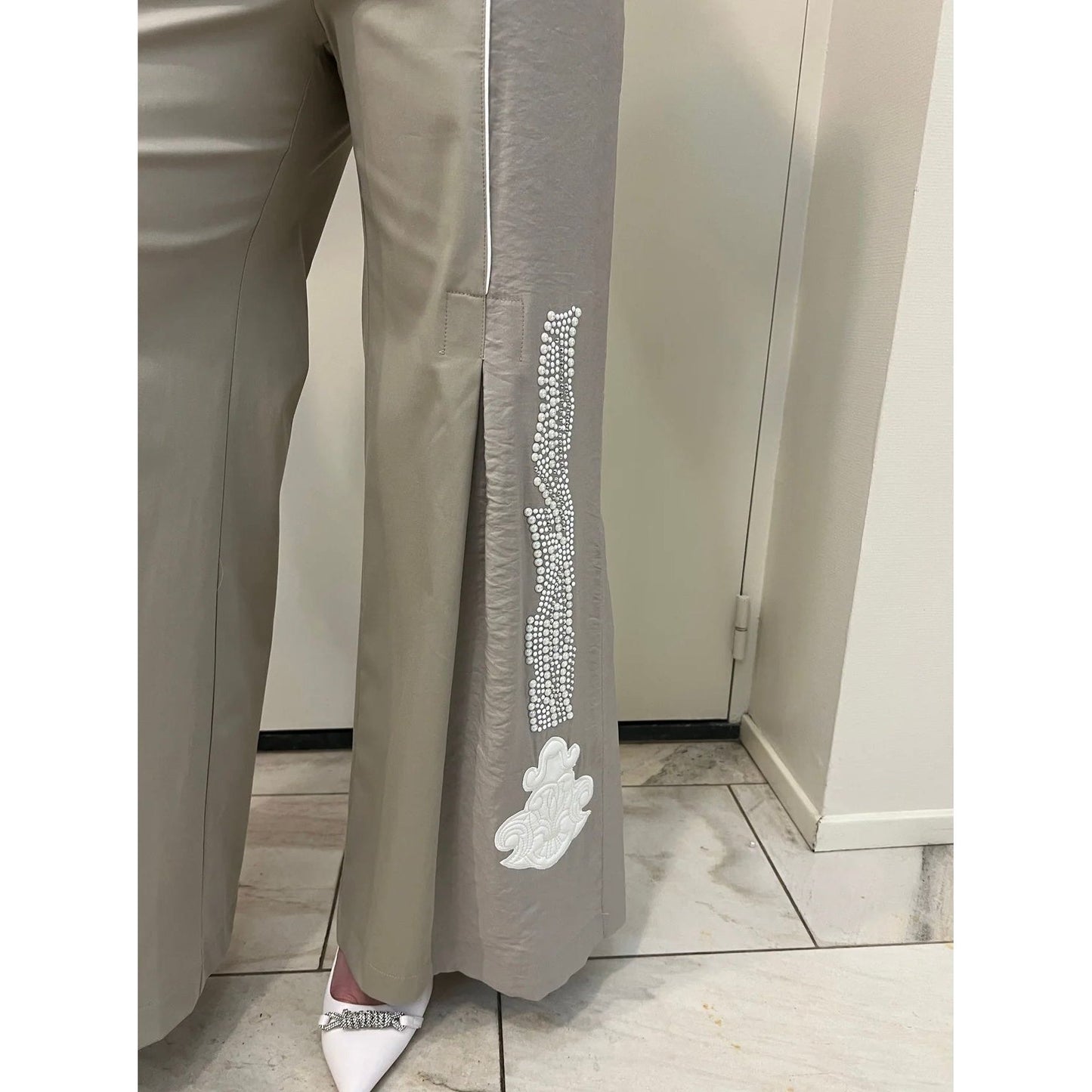 Elisa Cavaletti - broek - beige/wit