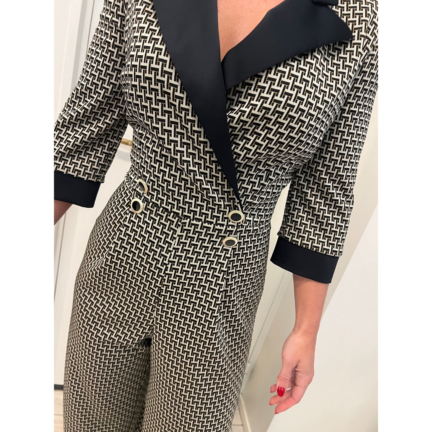 Raffaelli - Jumpsuit - Zwart - Beige