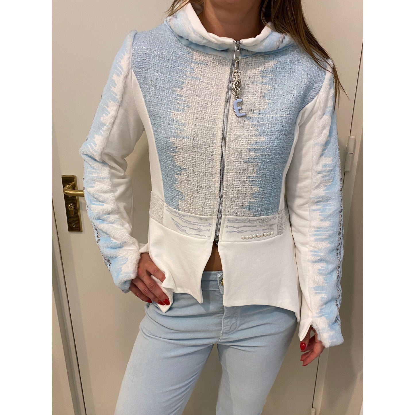 Elisa Cavaletti - jacket - wit met blauw