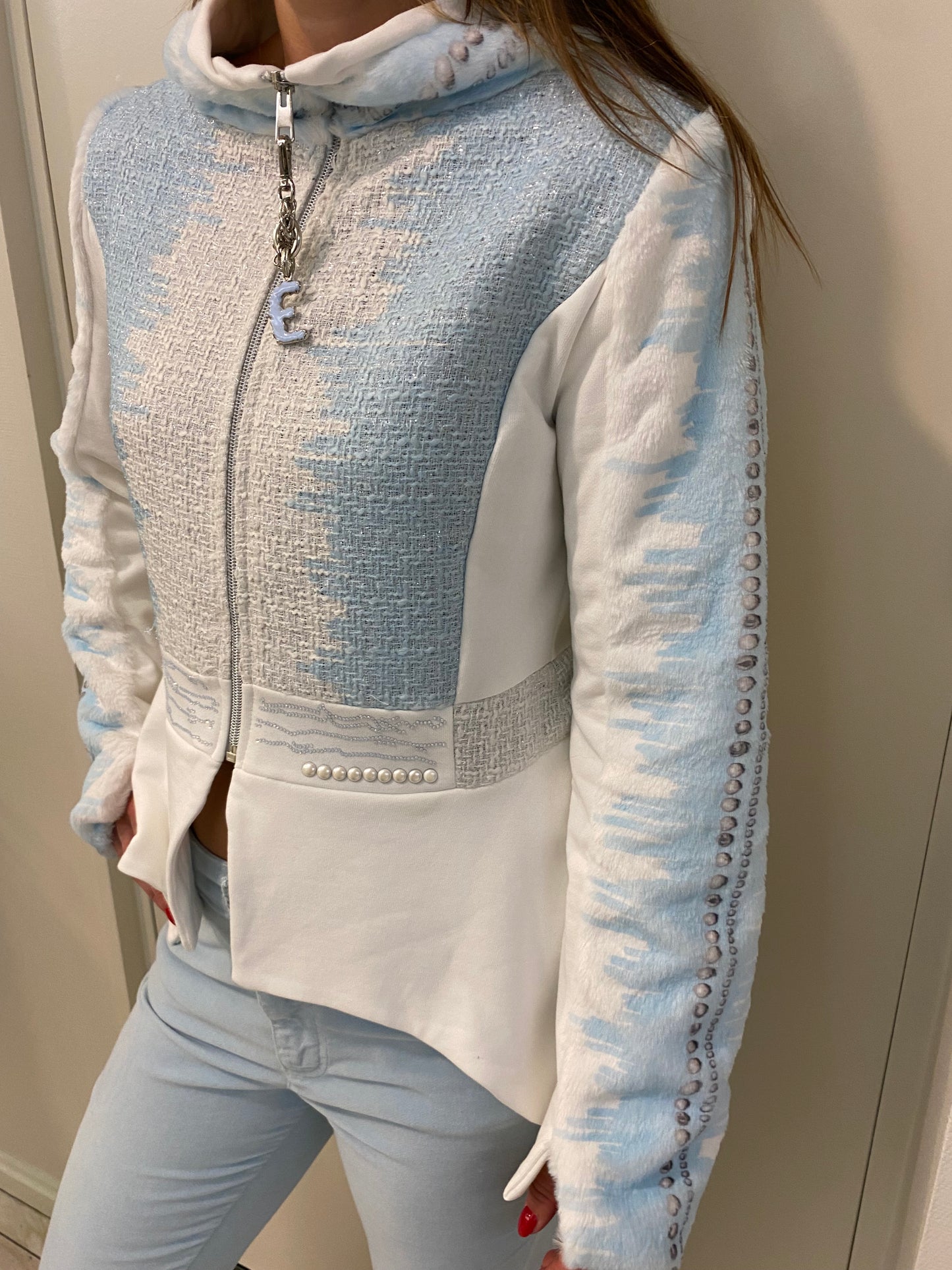 Elisa Cavaletti - jacket - wit met blauw