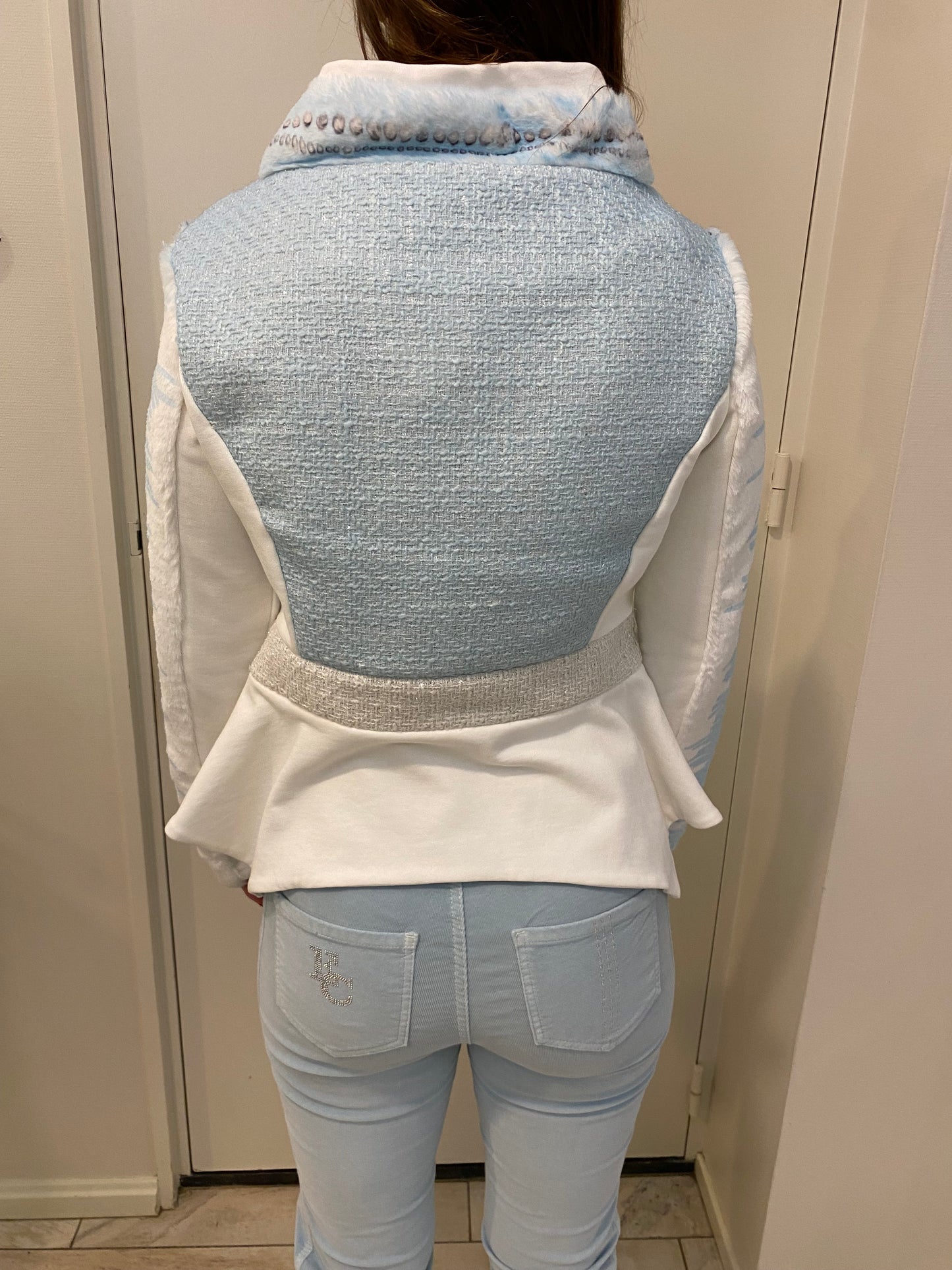 Elisa Cavaletti - jacket - wit met blauw