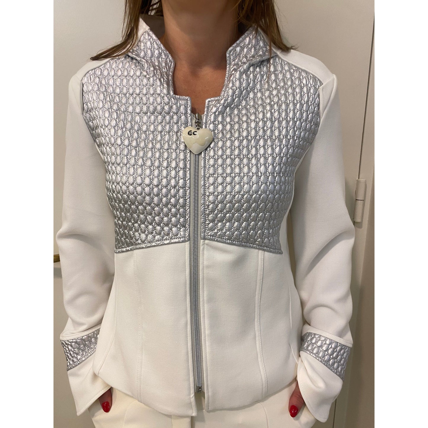 Elisa Cavaletti - jacket - wit met zilver