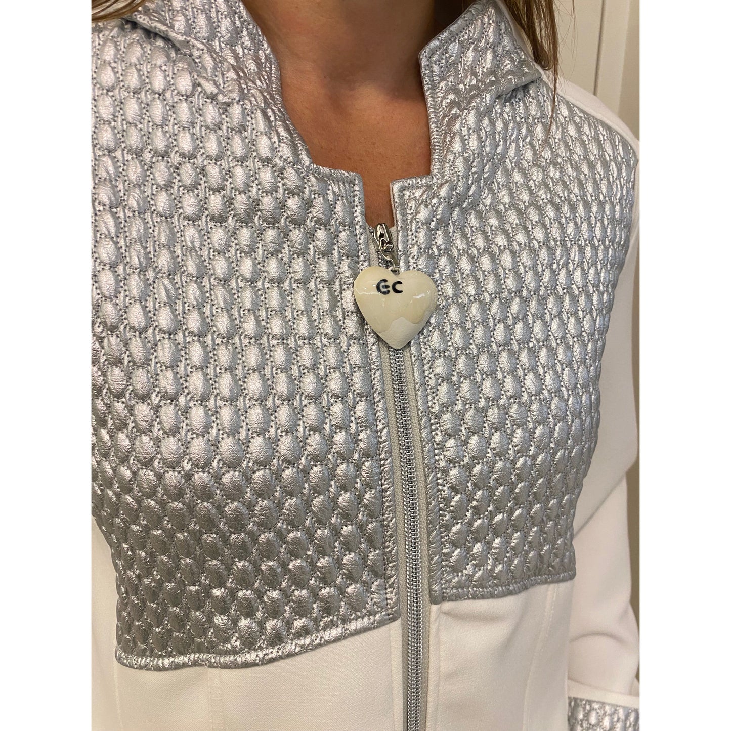 Elisa Cavaletti - jacket - wit met zilver