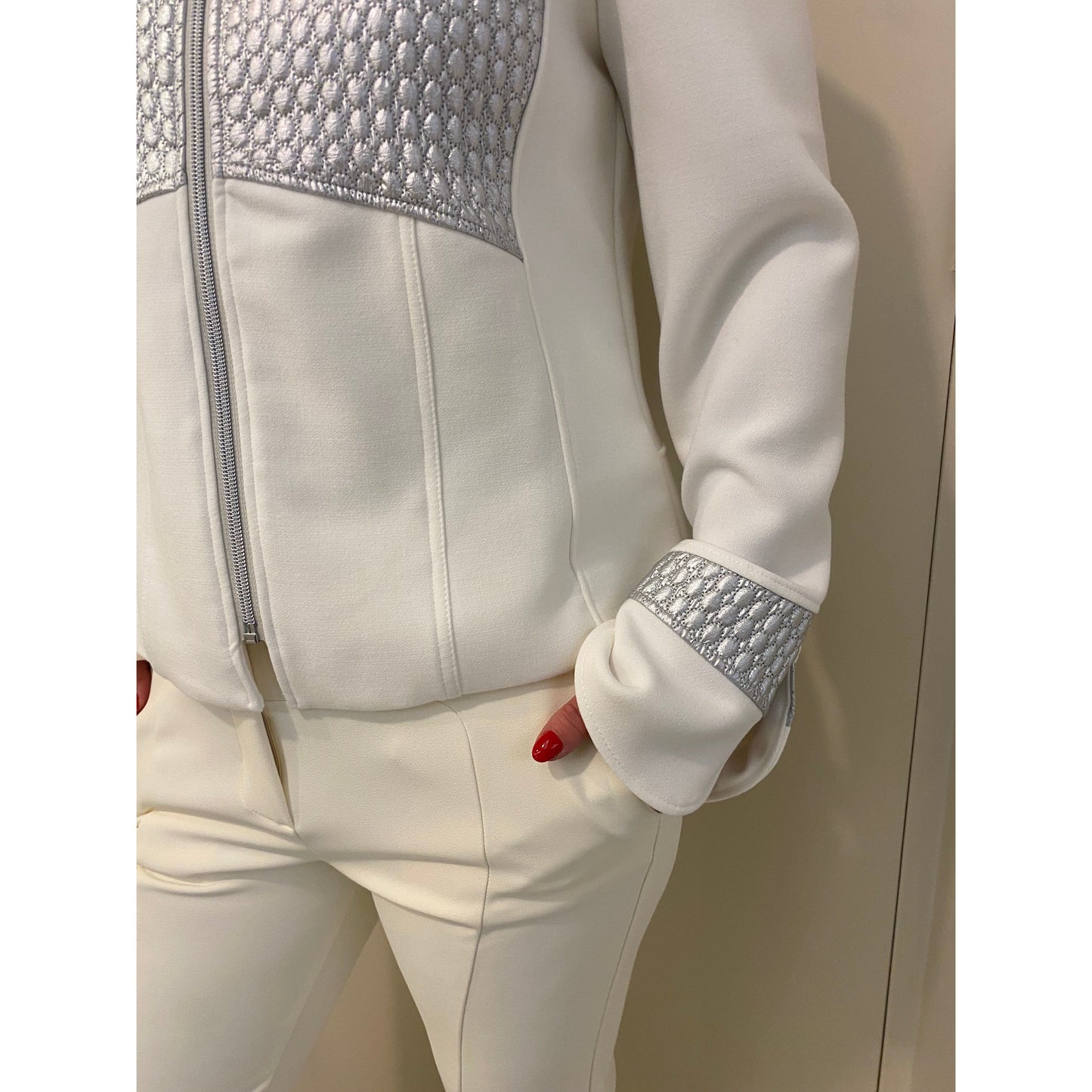 Elisa Cavaletti - jacket - wit met zilver