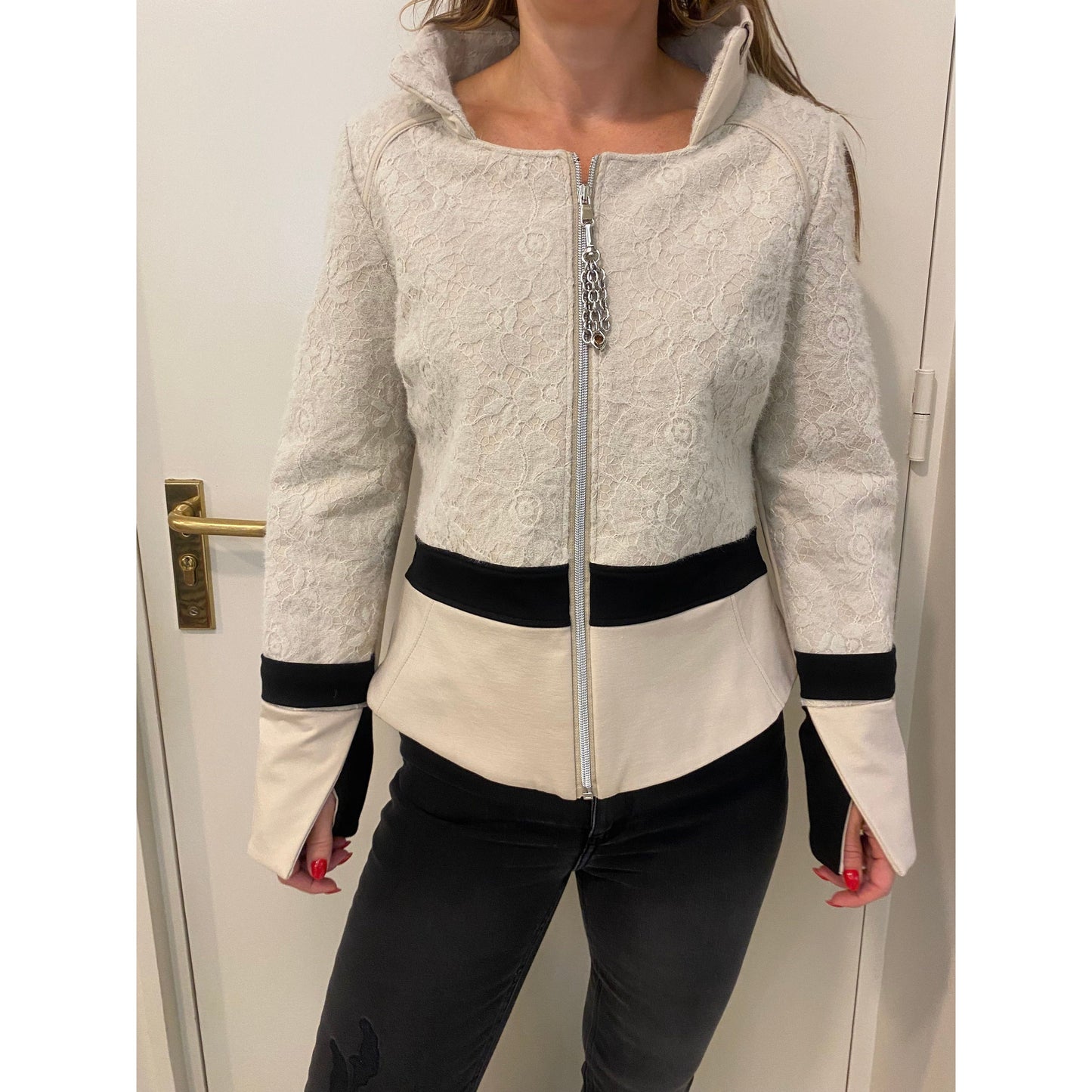 Elisa Cavaletti - jacket - beige met zwart