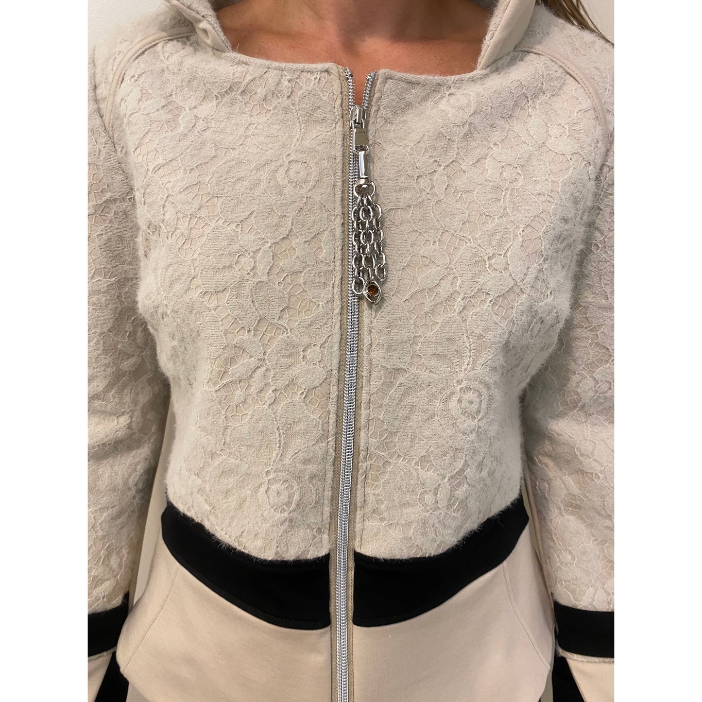 Elisa Cavaletti - jacket - beige met zwart