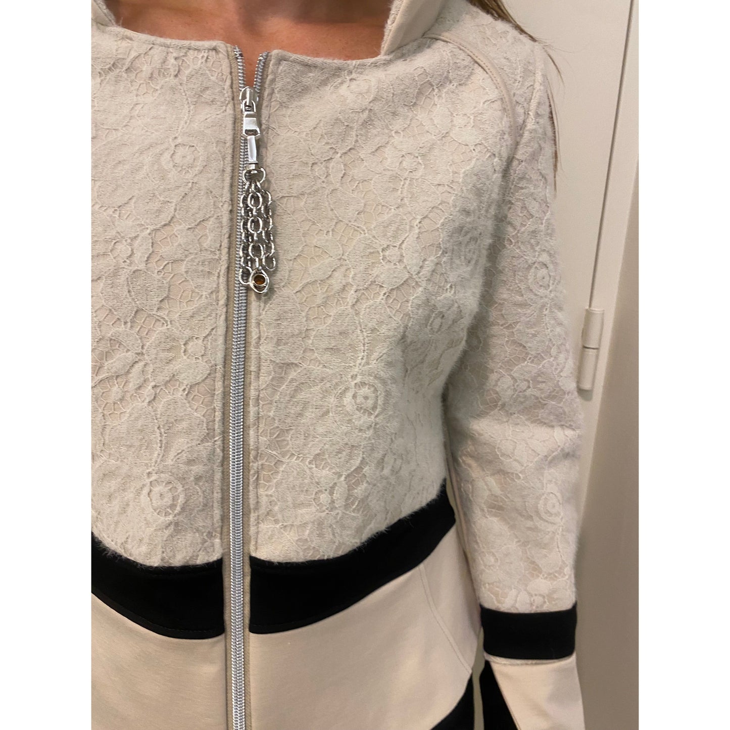 Elisa Cavaletti - jacket - beige met zwart