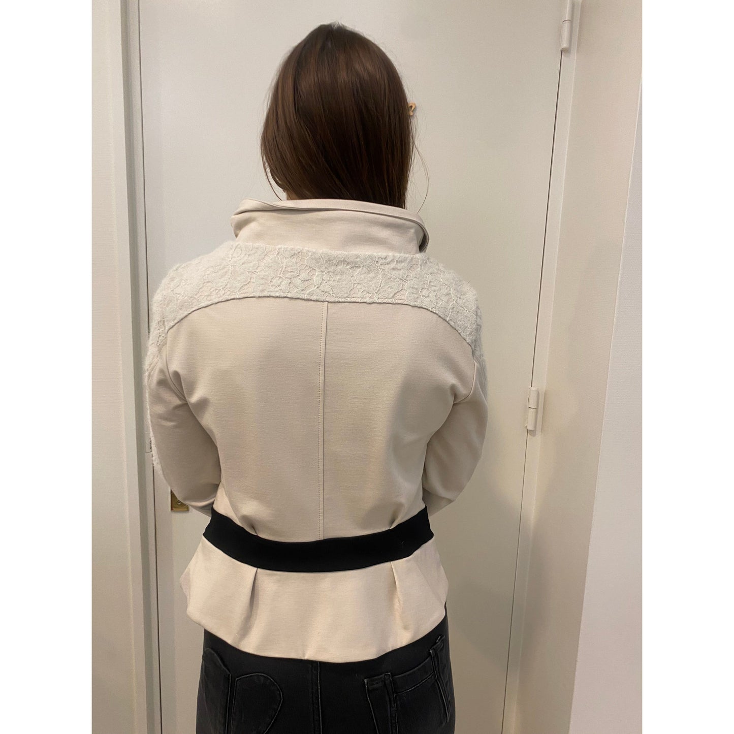 Elisa Cavaletti - jacket - beige met zwart