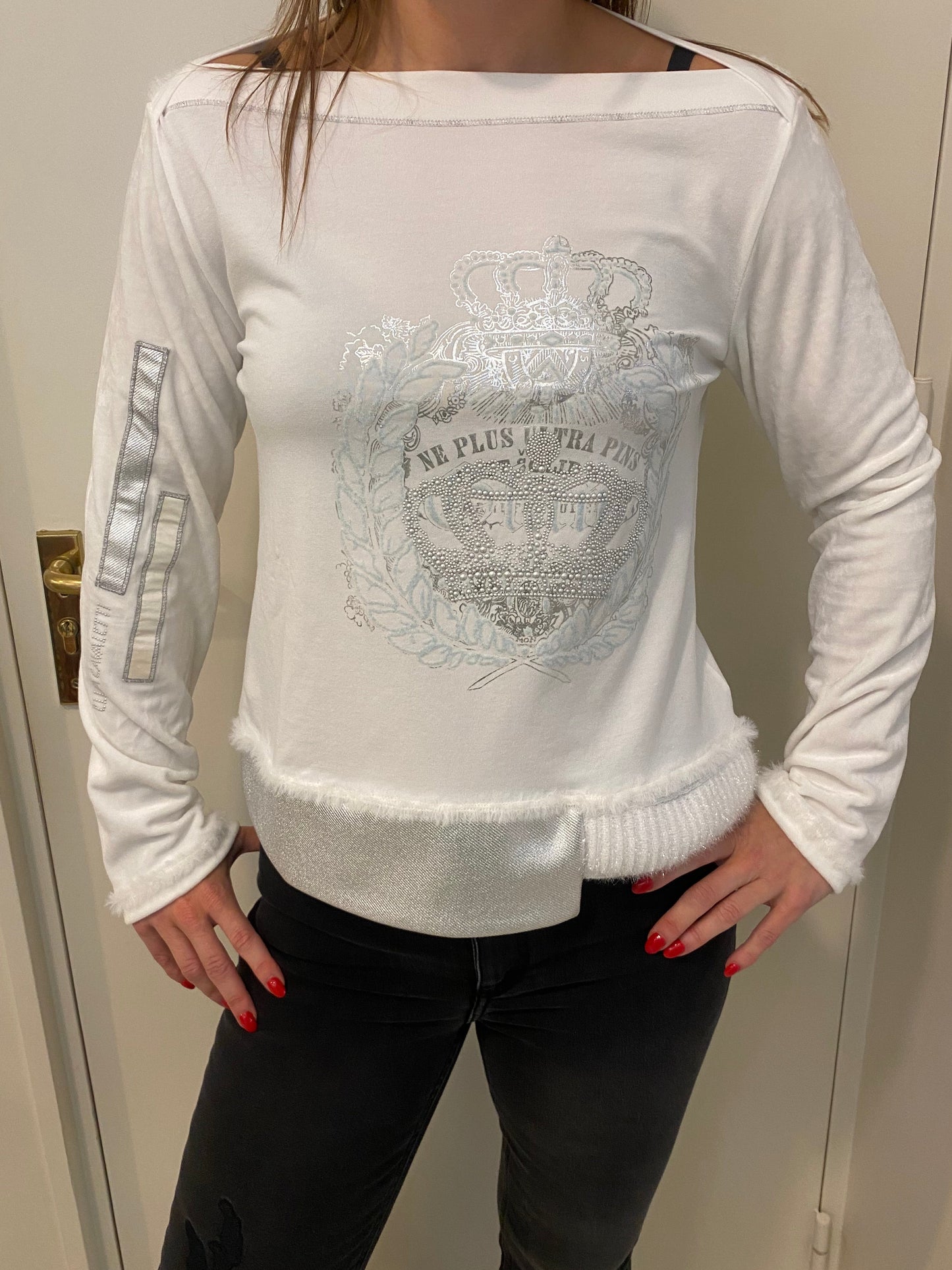 Elisa Cavaletti - trui - wit met zilver en blauw
