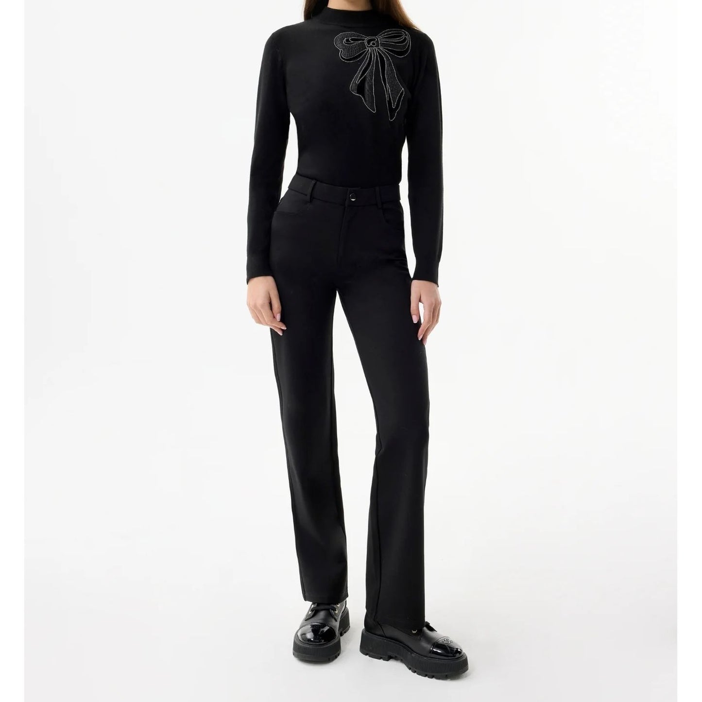 Leo & ugo - trui - zwart met strik