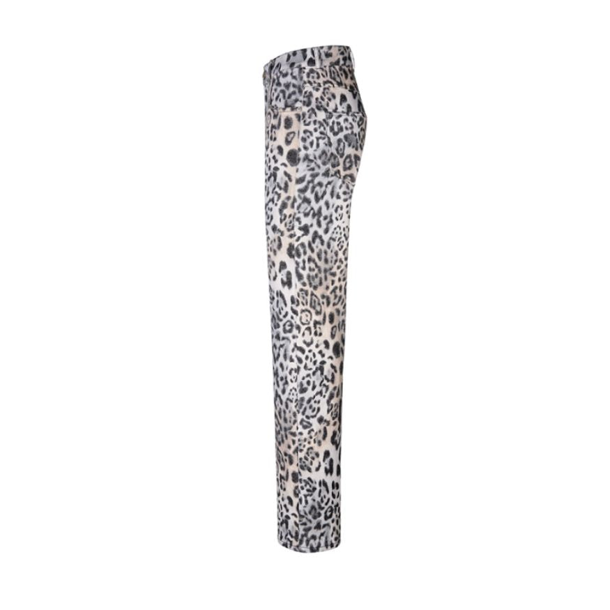 Straight fit trousers with leo print | Riani
