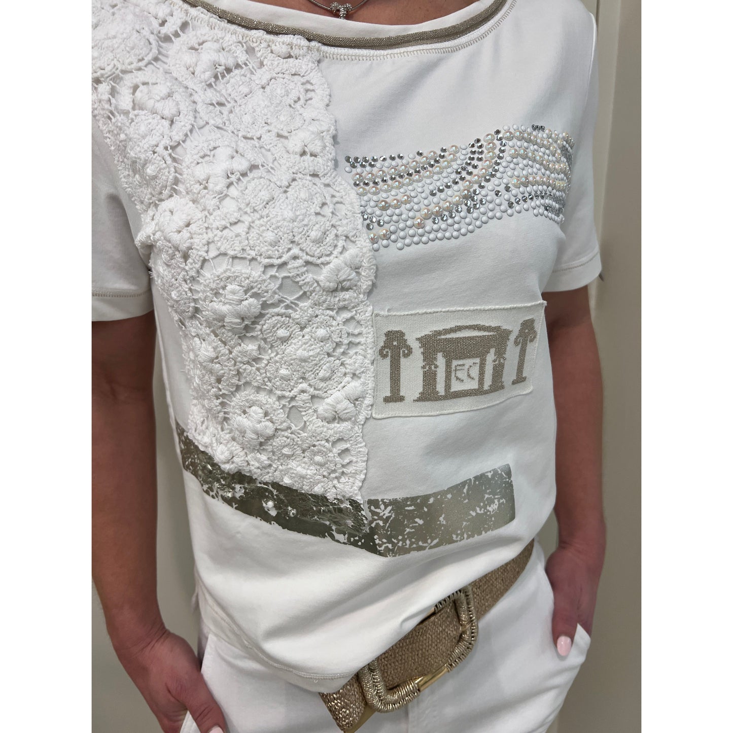 Elisa Cavaletti - shirt - wit- beige