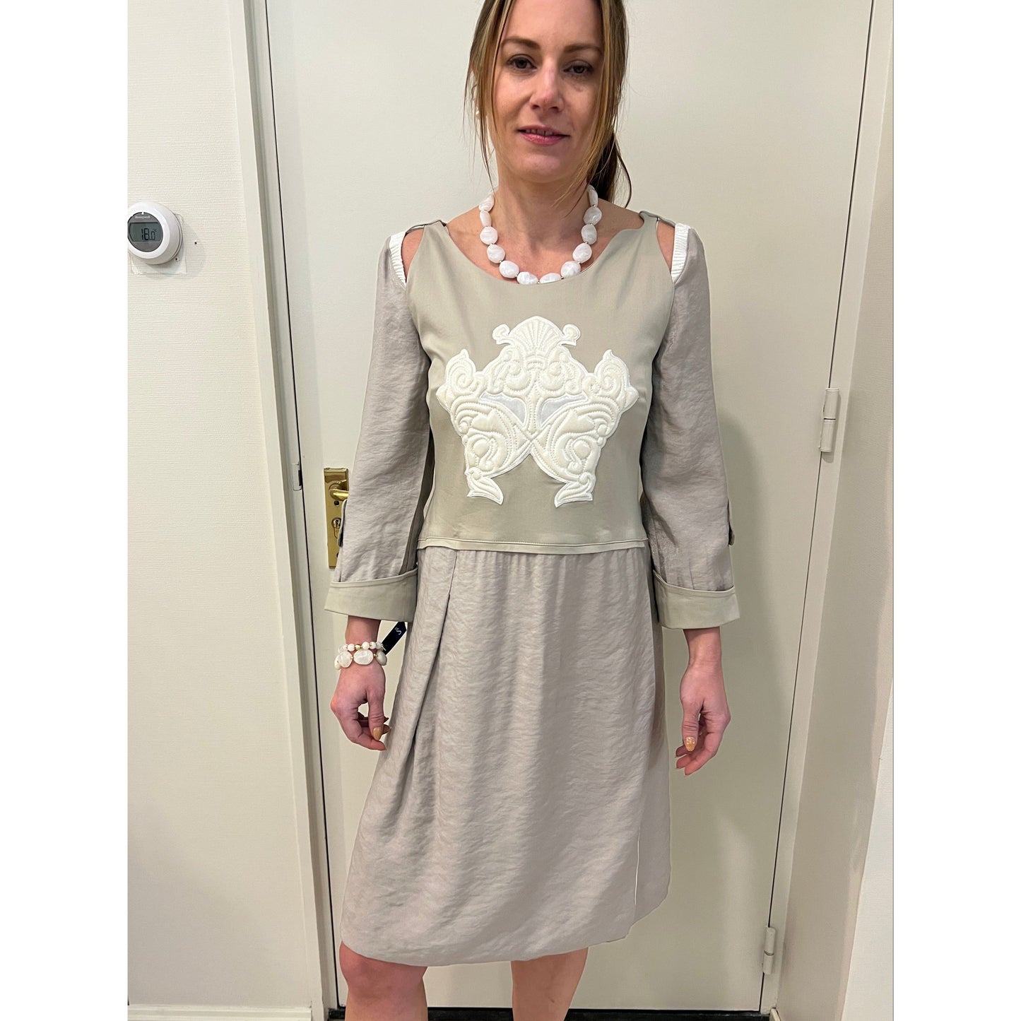 Elisa Cavaletti - Jurk - beige - wit