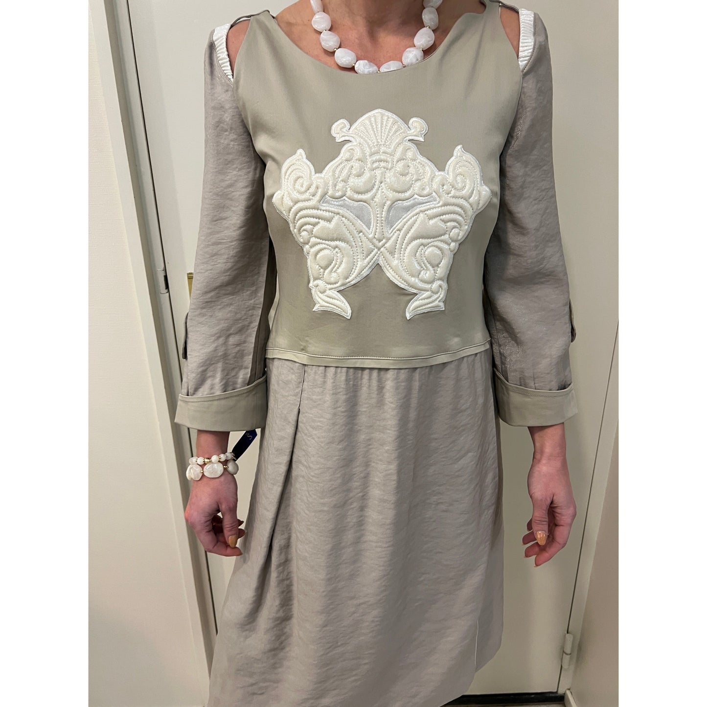 Elisa Cavaletti - Jurk - beige - wit