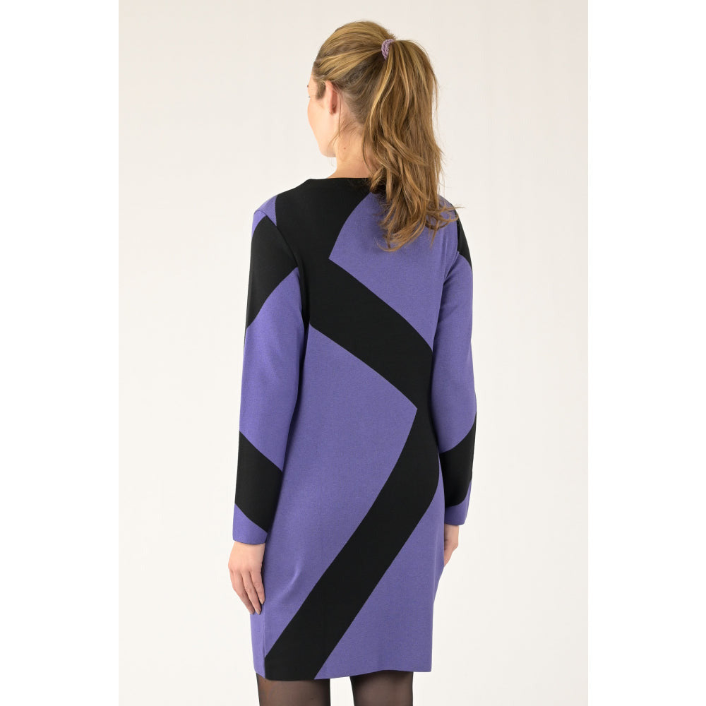 Faber Woman - Jurk - Paars - Zwart - BY NICOLE
