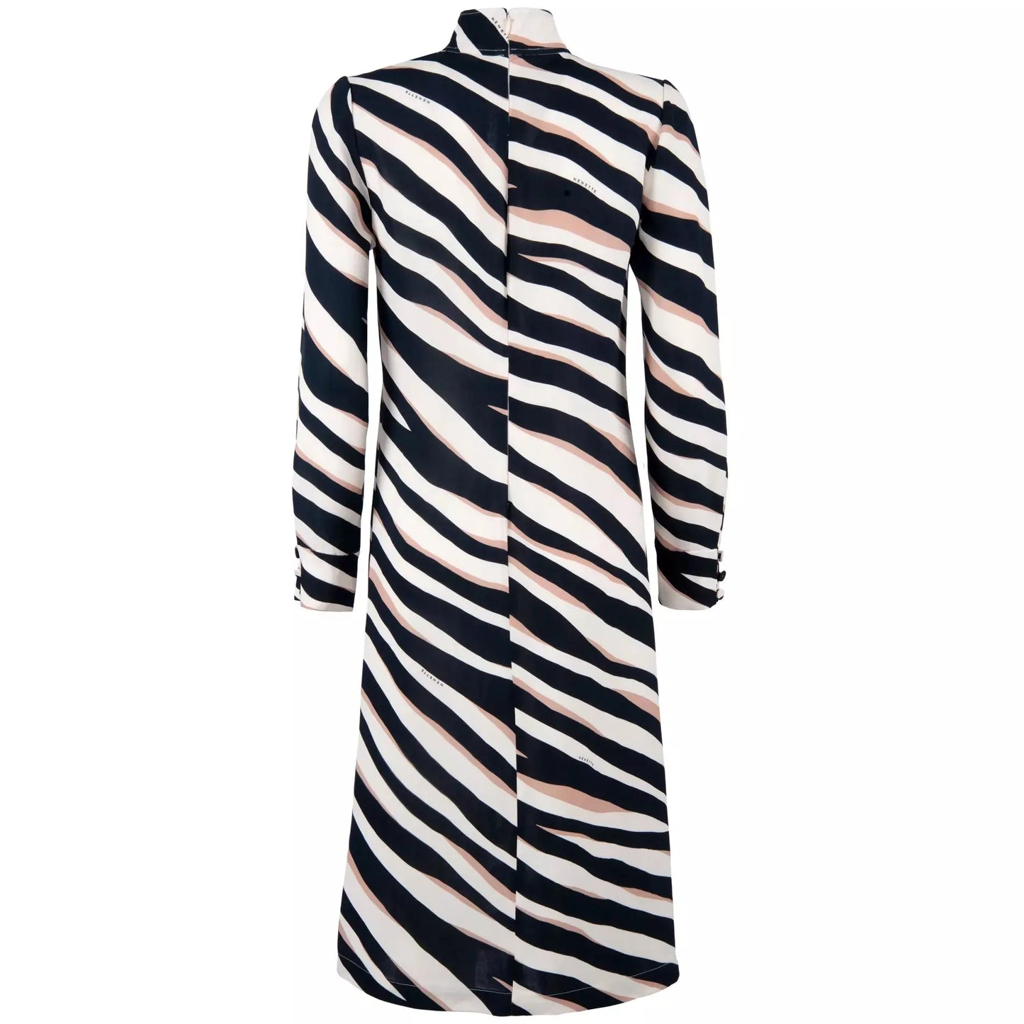 Nenette - Jurk - Zwart - Beige - camel - BY NICOLE