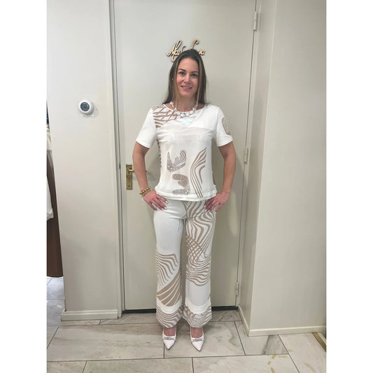 Elisa Cavaletti - broek  - wit- beige