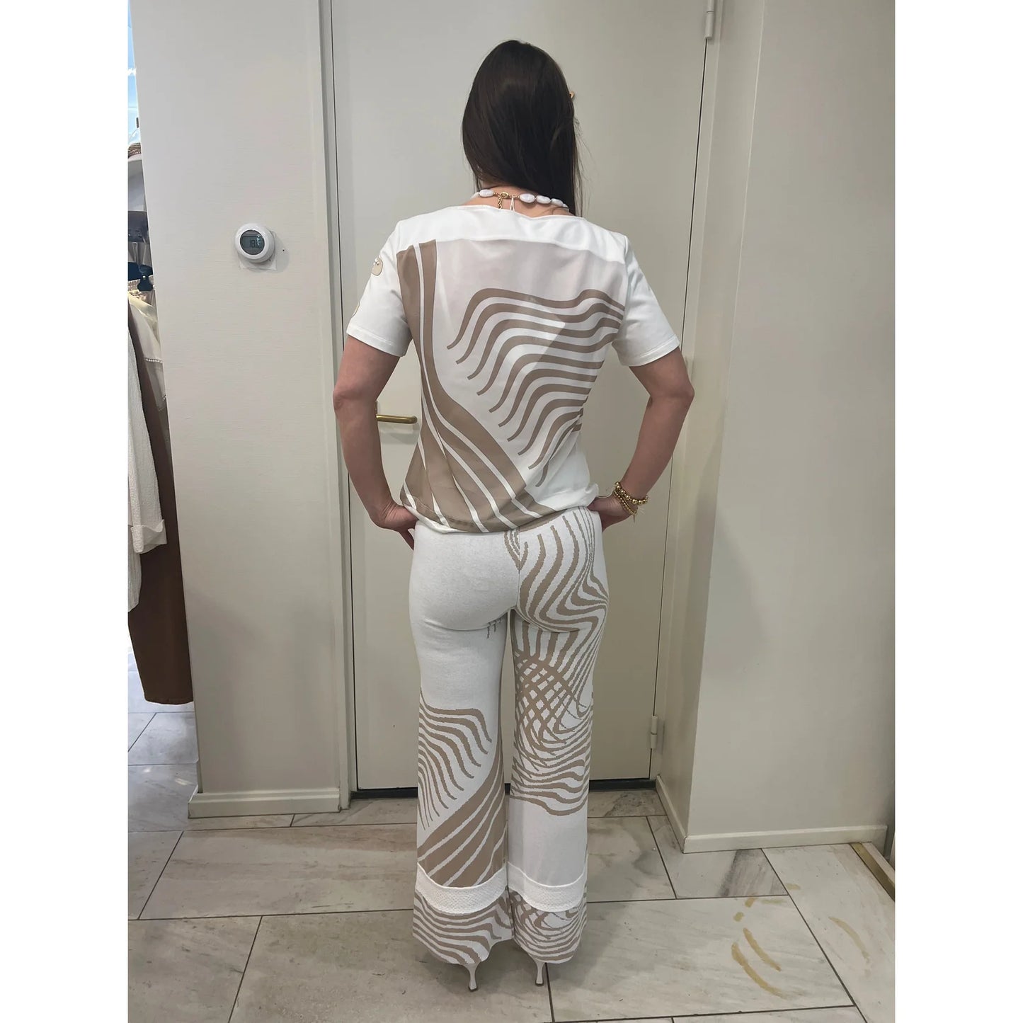 Elisa Cavaletti - broek  - wit- beige