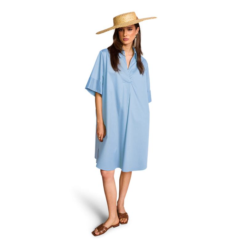 Riani - COTTON DRESS - oversized fit - BLAUW