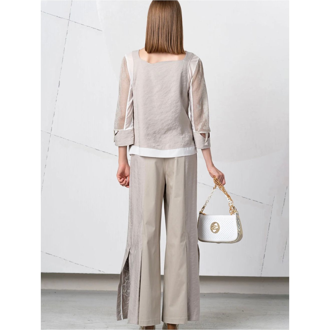Elisa Cavaletti - shirt- wit/beige