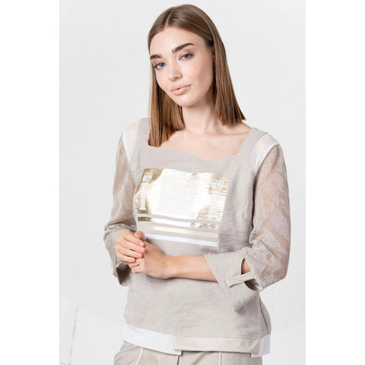 Elisa Cavaletti - shirt- wit/beige
