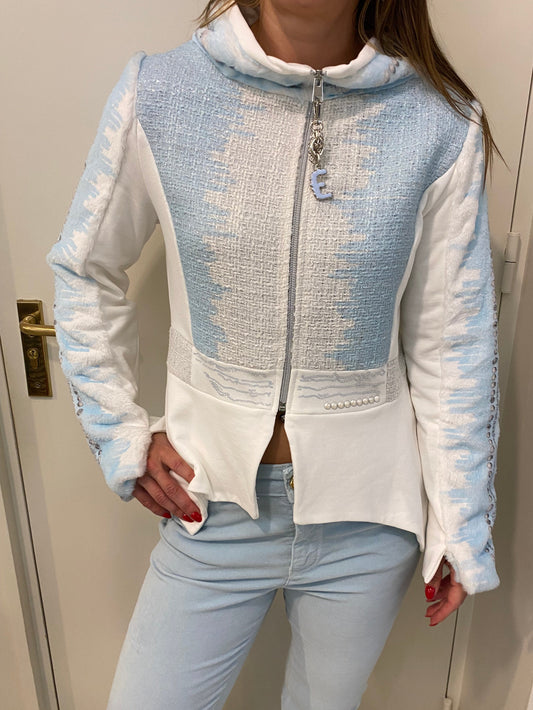 Elisa Cavaletti - jacket - wit met blauw