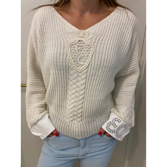 Elisa Cavaletti -trui - wit met zilver