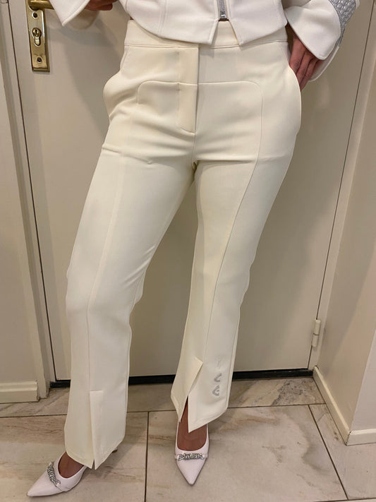 Elisa Cavaletti - broek - wit met zilver