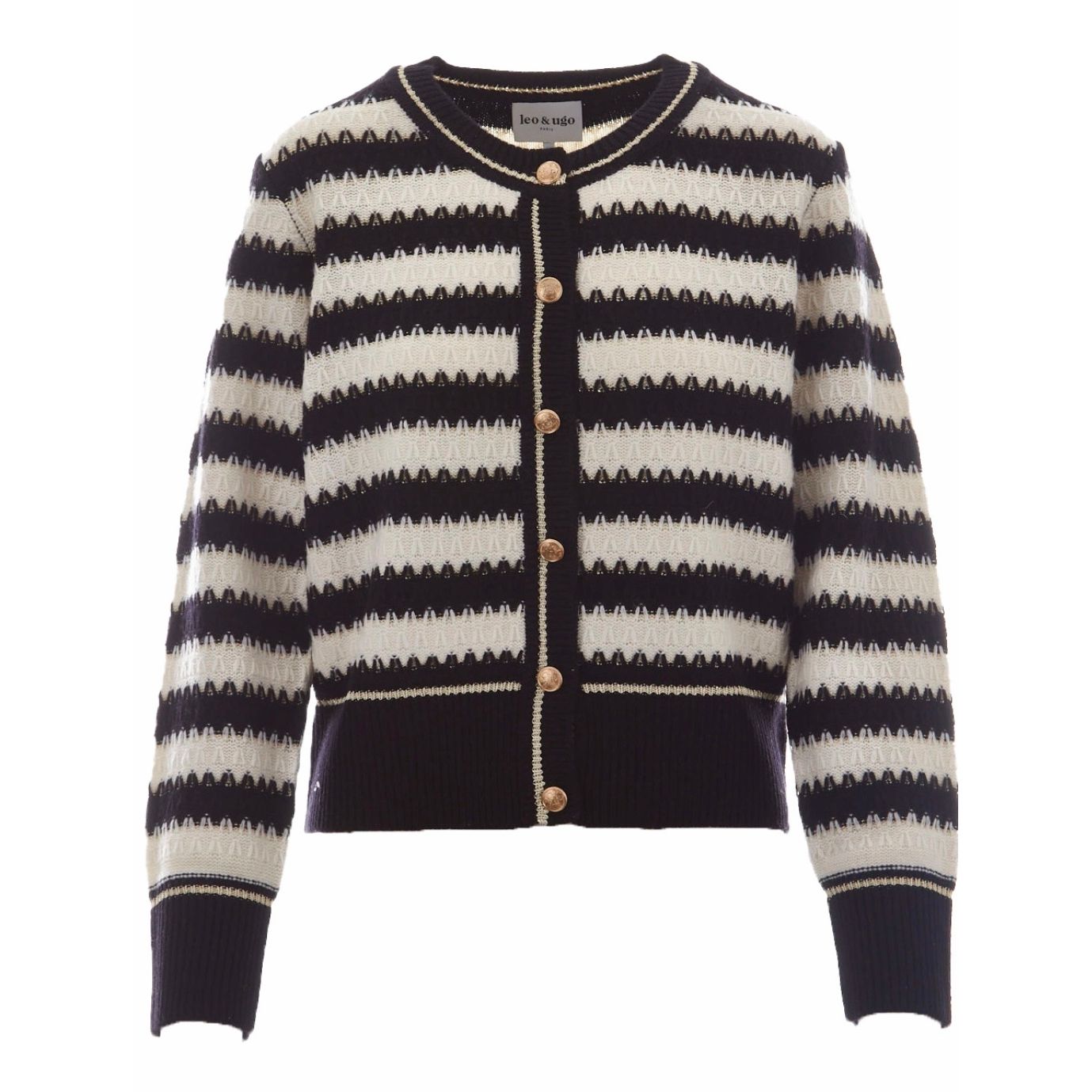 Leo & ugo - vest - zwart wit gestreept