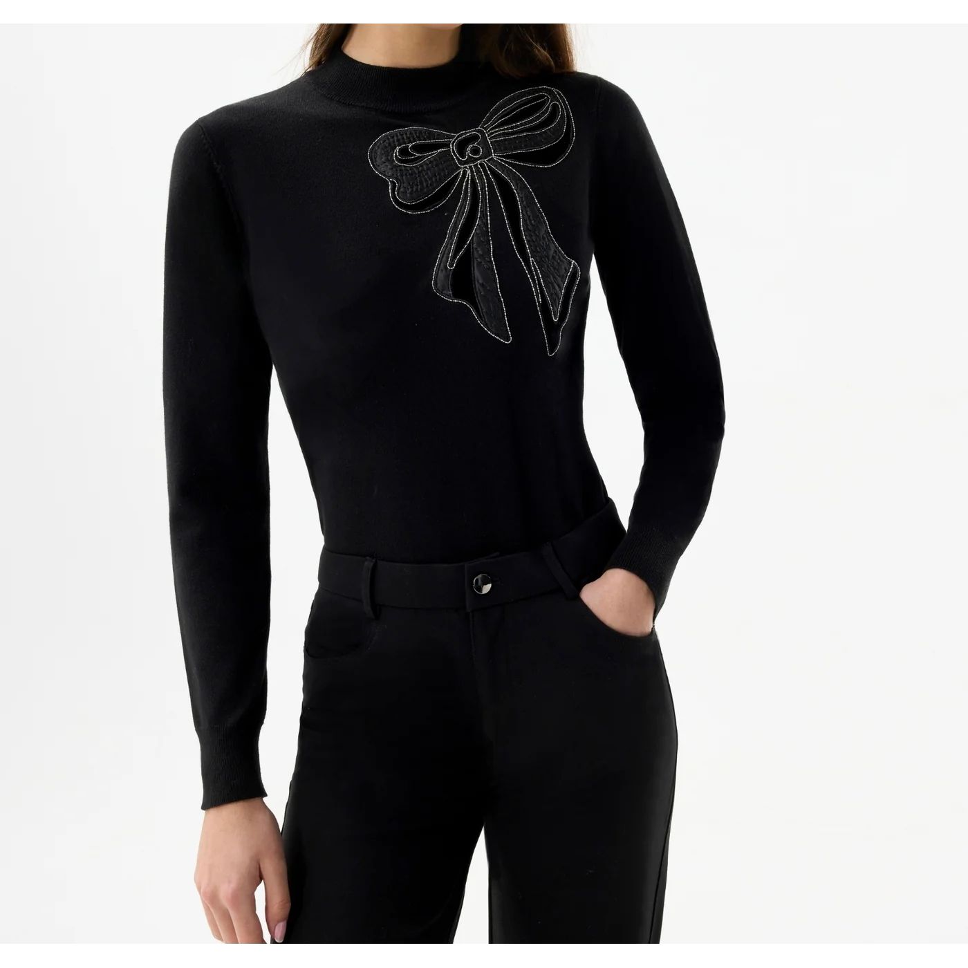 Leo & ugo - trui - zwart met strik