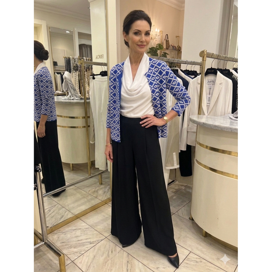 Blauw vest met kleine knopen | Leo & Ugo