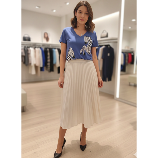 Leo & ugo shirt blauw met patroon