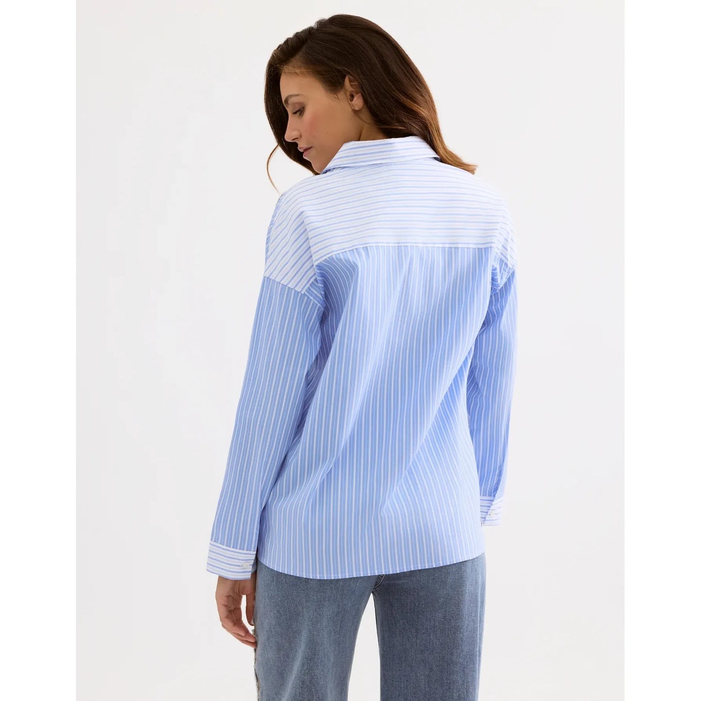 Blauw gestreepte blouse  | Leo & Ugo