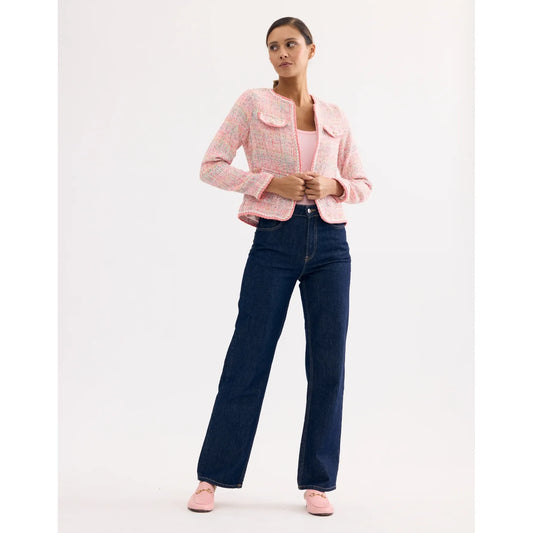 Pastel pink tweed jacket  | Leo & Ugo