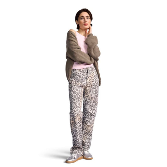 Straight fit trousers with leo print | Riani