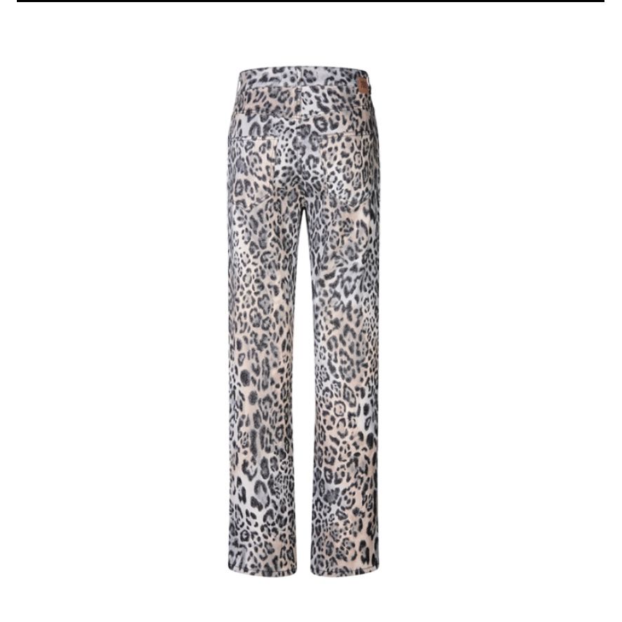 Straight fit trousers with leo print | Riani