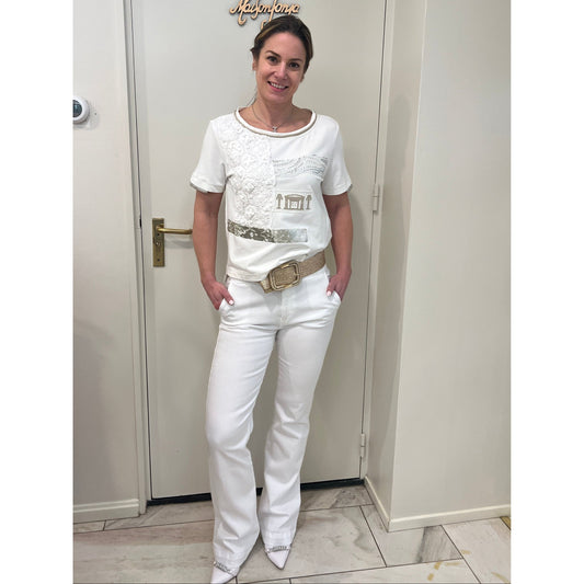 Elisa Cavaletti - shirt - wit- beige