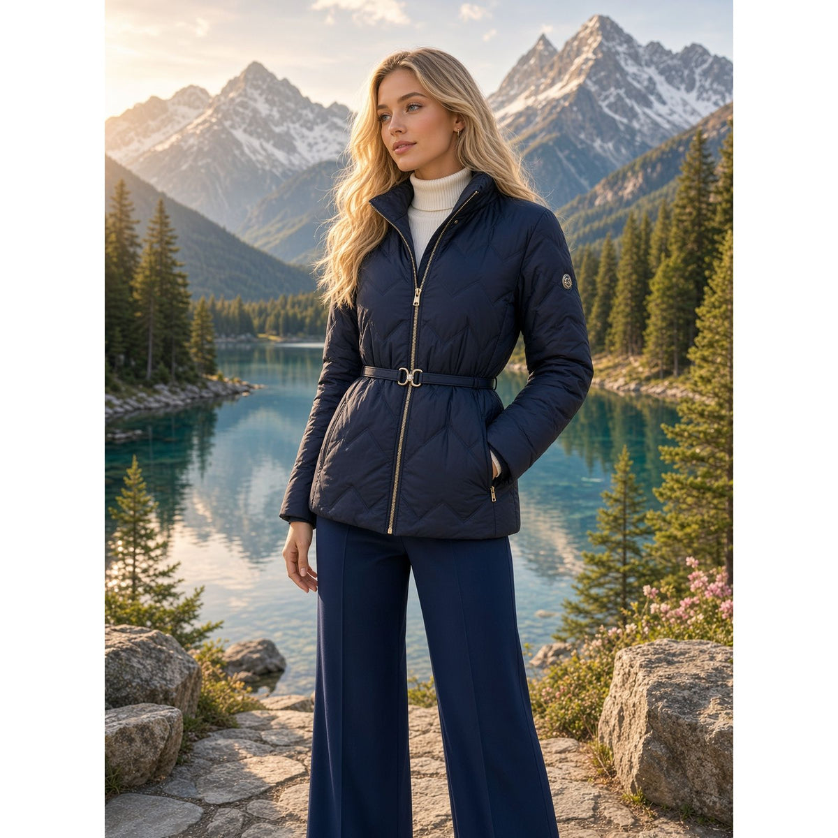 Winterjas kort Blauw | Sportalm