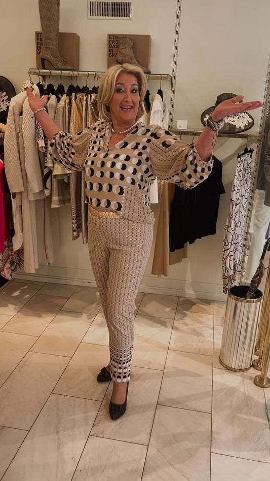 Broek beige met patroon | Joseph Ribkoff
