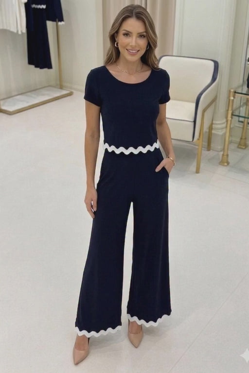 Jumpsuits | blauw met wit | Joseph Ribkoff