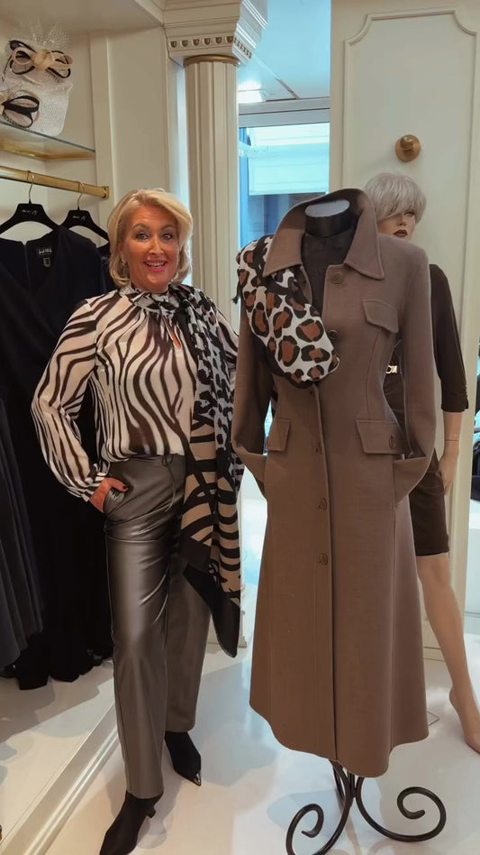 Blouse | zwart met wit| Joseph Ribkoff