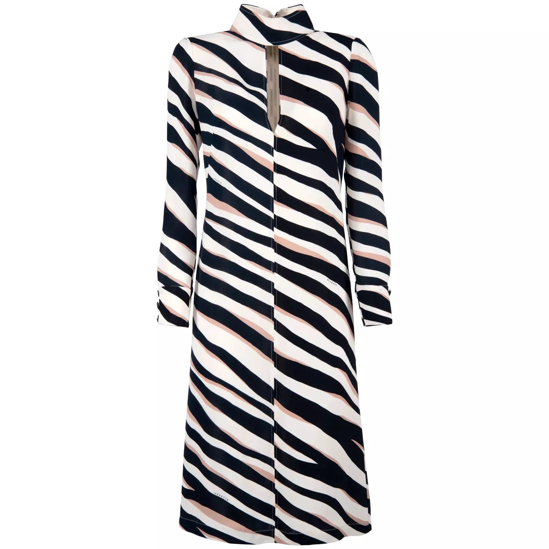 Nenette Jurk Zwart Beige Camel BY NICOLE